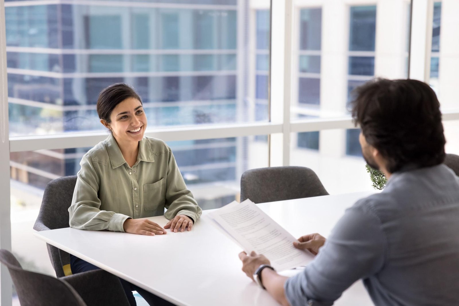 Hiring manager interviewing a candidate